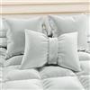 PETTI Artigiani Italiani - Cuscini Arredo in Velluto con Imbottitura, Cuscino per Camera da Letto, Divano Salotto, con Federa a Sacco, Fiocco Grigio Chiaro - 50 x 40 cm