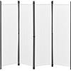 [en.casa] Paravento Divisorio Pieghevole Separé a 4 Pannelli per Interni Separatore Autoportante per Stanza Ufficio Camera da Letto 171 x 200 cm Bianco