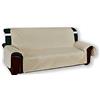Tex family COPRIDIVANO BEIGE salvadivano VIVY TRAPUNTATO piano liscio ECRÙ - 3 POSTI seduta cm. 170