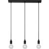 Mengjay Trade Vintage Nero Lampada a sospensione Lampadario a 3 Luci con Attacco E27 Lampadina Non Inclusa Semplicità Ferro Lampada da soffitto per Soggiorno Camera da letto Ristorante (C)
