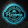 soulglass Insegna Pizzeria Personalizzata Luce LED, Insegna Al Neon per Pizza, Arredamento Cucina, Insegna Ristorante Regalo Personalizzato, Segnaletica Negozio, Insegna Logo Aziendale