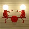 QUASHION Creativo Applique da Parete Moderna Lampada da Parete Semplice Lampada a Muro Applique Candelabro Art Deco Max 60W E27 per Camera da letto, Scala, Corridoio, Ristorante (rosso)