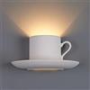Eurekaled - Applique in Gesso Ceramico Tazza - Attacco G9 - Lampada da muro per spazi interni, camera, corridoio, soggiorno - Lampadina intercambiabile - Verniciabile - Design Moderno