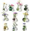 Otbushit Set di 10 piccoli vasi magnetici per frigorifero, mini vasi con fiori artificiali, graziosi magneti per frigorifero per la cucina di casa e ufficio
