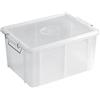 OPIROS Contenitore Con Coperchio Cassetta Box Conservazione E Trasporto Alimenti Portaimpasto Cucina Lavanderia Garage Ufficio Casa (cm. 56x41x26,5h, Trasparente)
