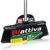 I.P.P.A. Scopa biattiva per interni. Manico in alluminio. Doppia setola. Altezza totale 140 cm. Superleggera. 100% made in Italy.