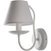 Light&More Applique 1 luce shabby bianco paralume bianco