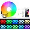HEGEHE - Striscia LED RGB, flessibile impermeabile IP65, striscia neon LED 24V con telecomando, controllo app, cambio colore in sincronia con la musica, decorazione domestica (15 m)