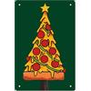 CREATCABIN Albero di Natale Pizza Targa in Metallo Targhe in Metallo Targa Vintage Retro Poster per Bar Pub Soggiorno Cucina Garage Fast Food Cafe Home Wall Decor 8 x 12 Pollice