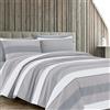 Dorian Home - Set Copripiumino Matrimoniale 250x210 con Sacco in 100% Puro Cotone + 2 Federe Cuscino Letto 50x80 con Patella di 18 cm (Garda Grigio, Una Piazza e Mezza - 200x210 cm)