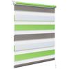 WOLTU Tenda a Rullo per interni Doppio Strato Giorno e Notte, Fissaggio a Morsetto Senza Foratura per Finestra o Porta,100x150 cm [Larghezza Tessuto: 97 cm], Bianco+Verde+Grigio