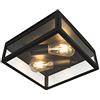 Qazqa rotterdam - Appliques Moderno - 2 luce - H 280 mm - Nero - Moderno - Illuminazione esterna