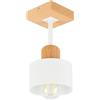 alfalux Lampada A Sospensione Lampada Da Soffitto LED Con 1 Paralume In Metallo E Legno Per Soggiorno Camera Da Letto Cucina Stile Moderno WE10x10BU