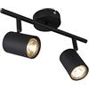 Qazqa jeana - Faretto Moderno - 2 luce - L 330 mm - Nero - Moderno - Soggiorno I Camera da letto I Sala da Pranzo I Cucina