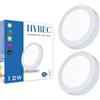 HYBEC - Lampade Soffitto, Plafoniera LED Esterno, Lampadario Bagno, Plafoniere a LED, Lampada Soffitto LED, Lampada Cucina, LED Bagno 6500ºK 12W (Pack 2)
