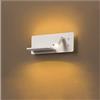 AITEKODVG Faretto, applique da comodino con ricarica USB da lettura a parete con interruttore, lampade da parete per camera da letto, lampada da testiera regolabile con caricabatterie wireless/Bianco/Destra