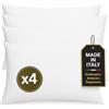 Leonardo - Cuscini Letto 4 PZ di Guanciali 40x70 cm Standard Made in Italy Antiacaro Anallergico Traspirante - Matrimoniale Singolo con Federa in Cotone e Poliestere