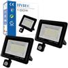CLAR - Faretto Led Da Esterno Con Sensore Di Movimento, Faretto Con Sensore Di Movimento,Luce Fredda 6000ºK 100W (Pack 2)