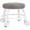 Agatige Sedile a rotelle basso, sgabello per pedicure con ruota girevole muta in pelle PU Sgabello rotondo con gradino rotolante per negozio di garage per ufficio domestico (Grigio)