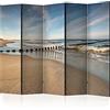 murando - Paravento Decorativo Monofacciale Mare 225x172 XXL 5 Pannelli Divisori - Stampa su un Lato su Tela in TNT - Separe Divisorio per la Casa Simpatici Legno - Onde c-B-0370-z-c