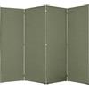 DESHOME - Separe divisorio interno dal design moderno, tessuto idrorepellente struttura in legno 4 ante - Separè divisorio paravento richiudibile pieghevole (Verde oliva)