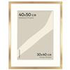 FRAMAI® Cornice portafoto 40x50 cm in Oro - con passepartout - Telaio in legno MDF, Plexi resistente alle rotture, ecologico, con sospensione e supporto - Formato verticale e orizzontale