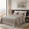 Dorian Home Trapunta Estiva Matrimoniale 100% Puro Cotone Certificato Sambuco Nocciola