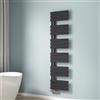 EMKE Scaldasalviette termoarredo piatto,Termoarredo da Bagno,1599 x 400 mm,Antracite,collegamento laterale,718W,radiatore scaldasalviette ad acqua calda