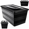 KADAX - Scatola portaoggetti con coperchio, scatola per giocattoli, robusto contenitore in plastica, scatola di conservazione con chiusura a scatto, contenitore (Nero, 55 L)