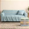 NARCISO Copriletto Singolo Cotone Kerala, Telo Copridivano 2 Posti (170x250cm) Gran Foulard per Divano Copritutto per Divano con Motivo a Righe, Teli Copridivano Grandi Cotone (Azzurro)