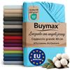 Buymax Lenzuolo con Angoli Stretch Matrimoniale King Size 180x200-200x220 cm per Letti ad Acqua e Boxspring in 98% Cotone Jersey - Colore Turchese, per Materassi fino a 35 cm di Altezza