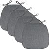 JingNian Cuscini Per Sedie Da Sala Da Pranzo Con Lacci, (set Da 2/4/6) Cuscini Per Sedie Da Cucina Con Cerniera, Cuscino Per Sedile A Ferro Di Cavallo Morbido E Resistente, (Size:Pack of 4,Color:grigio scuro)