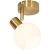 Qazqa anouk - Faretto da soffitto/parete Art déco - 1 luce - L 10 cm - Oro - Art déco - Soggiorno