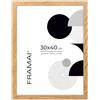 FRAMAI® Cornice portafoto 30 x 40 cm, in colore quercia, in MDF, con telaio ecologico e plexiglass antirottura, gancio e supporto