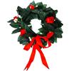 SUNLUX Corona Laurea Alloro Finto con Rose Rosse - Ø 30 cm - Ghirlanda Decorativa per Festa di Laurea, Elegante e Realistica