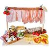 Mottinox Tagliere per Aperitivo Appendi Prosciutto - Misura L - Legno di Faggio Naturale, 40x22,5x31 cm, Vassoio Aperitivi, Made in Italy