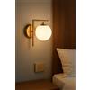 TEKHOME Applique da Parete Moderna in Bronzo, Attacco G9, Lampada da Muro con Sfera in PE Opalino, Design Elegante per Camera da Letto, Corridoio, Soggiorno - E79-B