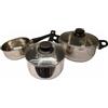 Ikea Set di 5 pentole Annons con coperchio in vetro, a induzione, in acciaio inox