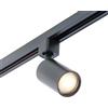 Qub Focus III 1-Fase Railspot GU10 Nero Elegante Moderno e Stretto Facile da Installare Versatile e Flessibile Durevole per Soggiorno Cucina Camera Da Letto Da Letto, Elegante Atmosfera LED Illuminazione