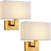 HSLJ1 Lampada da parete vintage da comodino con paralume rettangolare in tessuto. Semplice lampada da parete. Installazione hardware per camere da letto, soggiorni e corridoi