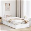 IKAYAA Letto Singolo 90x200 con Contenitore Letto Idraulico con Rete a Doghe e Telaio-Bianco-90 x 200 cm
