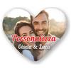 t-shirteria - Cuscino Cuore Personalizzato - Idea Regalo per Anniversario, Compleanno ed Eventi Speciali - Stampa Resistente allo Sbiadimento - Imbottito e Lavabile - 40x40 cm