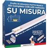 AFTERTECH Barra LED Profilo Alluminio PIATTO BIANCO SU MISURA al centimetro da 20 a 400cm in pezzo UNICO - LUCE POTENTE 19,2w/m 180led/m - PERSONALIZZABILE - MADE IN ITALY - Sottopensile Cucina