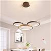 HYQJUNE Lampada A Sospensione LED Lampadario Ristorante Lampadario Lampada Da Soggiorno Regolabile in Altezza Dimmerabile Con Telecomando Anelli Moderni in Alluminio Appendere Luci Cafe Plafoniera (3 squilli)