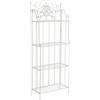 CLP Scaffale portapiante Flora in Metallo Stile Country, Pieghevole, 4 Ripiani, per Interno ed Esterno, Giardino, Balcone, terrazza, Parete, Colore:Antico Bianco