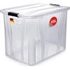 KONZEPT Scatola portaoggetti con coperchio da 55 l, senza BPA, robusta clip di chiusura