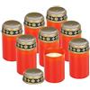 Aurora Store.it 6 pz Lumino Votivo funebre a LED, effetto fiamma colore Rosso, con effetto tremolante, resistente alle intemperie, candela votiva, luce di cimitero, candela elettrica incluse 2 batterie stilo