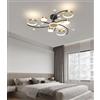 TUJJTU Illuminazione Da Soffitto In Stile Minimalista Moderno Lampada Da Soffitto a Incasso LED Dimmerabile a Forma Di Fiore Lampada Da Soffitto In Acrilico Dorato Con Telecomando (6 teste)