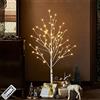 OOWOKS LED Luci Albero Aspetto Betulla 228 LED Bianco Caldo 120cm - Lampada di Natale Con Telecomando 8 Modalità Luce Regolabili - Decorazione Con Illuminazione