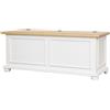 Vicentini arreda CASSAPANCA BAULE IN LEGNO SHABBY CHIC MOD CIPOLLA BICOLORE BIANCO E NATURALE (L 100 P 42 H 50)